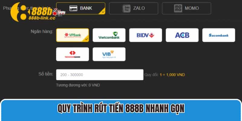 Quy trình rút tiền nhà cái siêu nhanh gọn